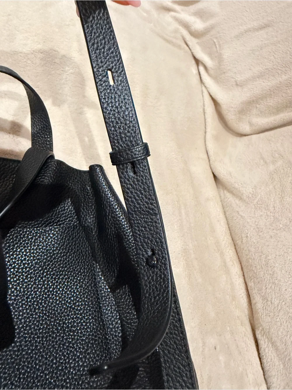 Rebecca Minkoff Black Pebbled Leather Backpack Tote. Flaw see pictures